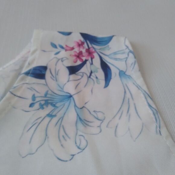 Women's Light Blue Flowers & Butterflies Print Trapezoid Mini Dress Size Medium - Picture 5 of 12